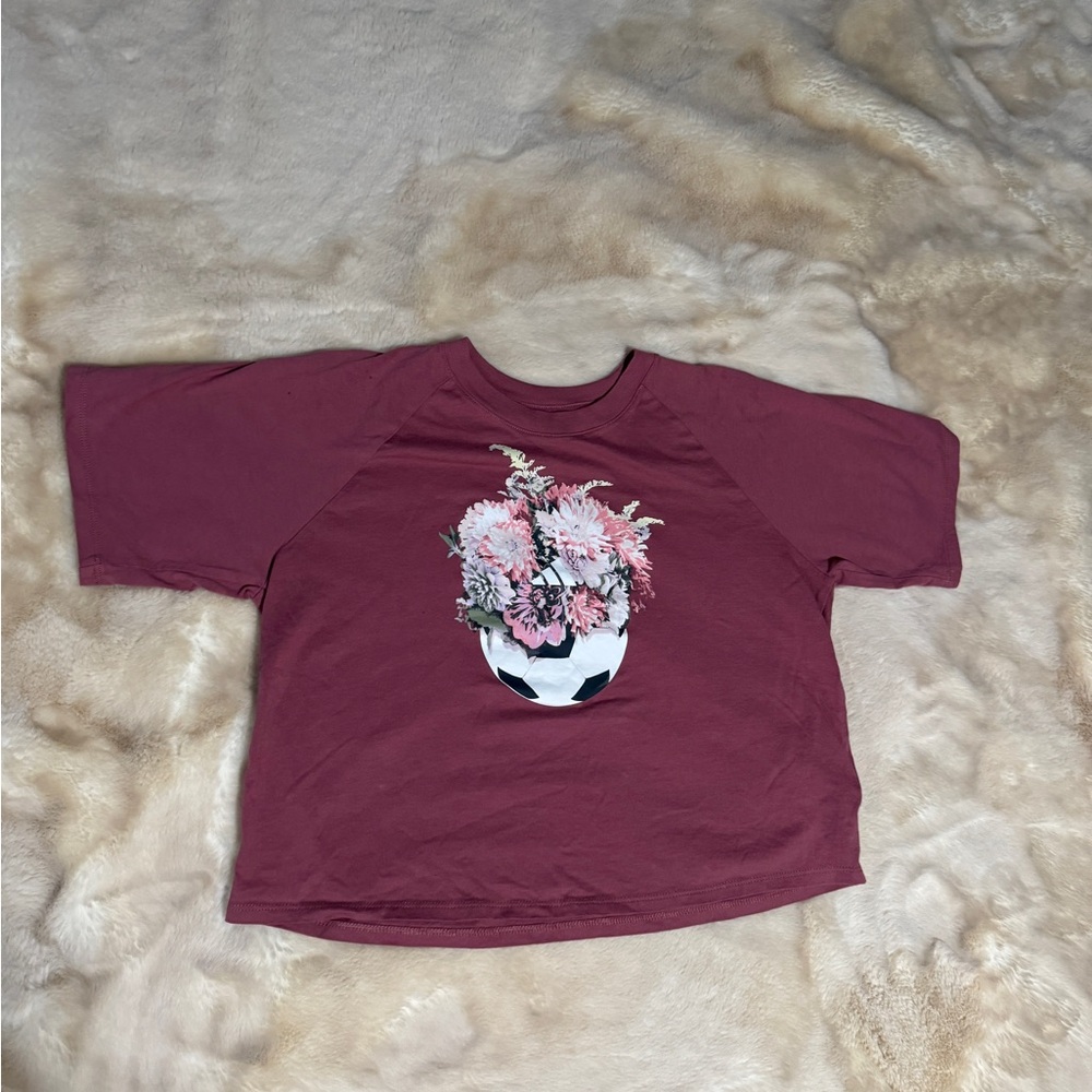 adidas Kids Maroon Floral Soccer Tee